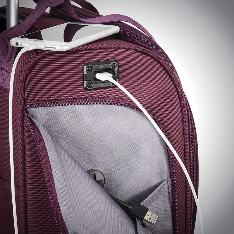 Bagaglio A Mano Samsonite Spinner Underseater with USB Port Viola | VRHQOZ421