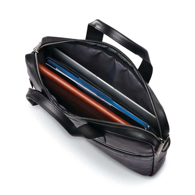 Borse Per Laptop & Valigette Samsonite Classiche Pelle Slim Brief Nere | KEAFMP245