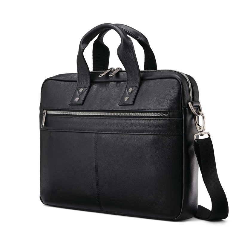 Borse Per Laptop & Valigette Samsonite Classiche Pelle Slim Brief Nere | KEAFMP245