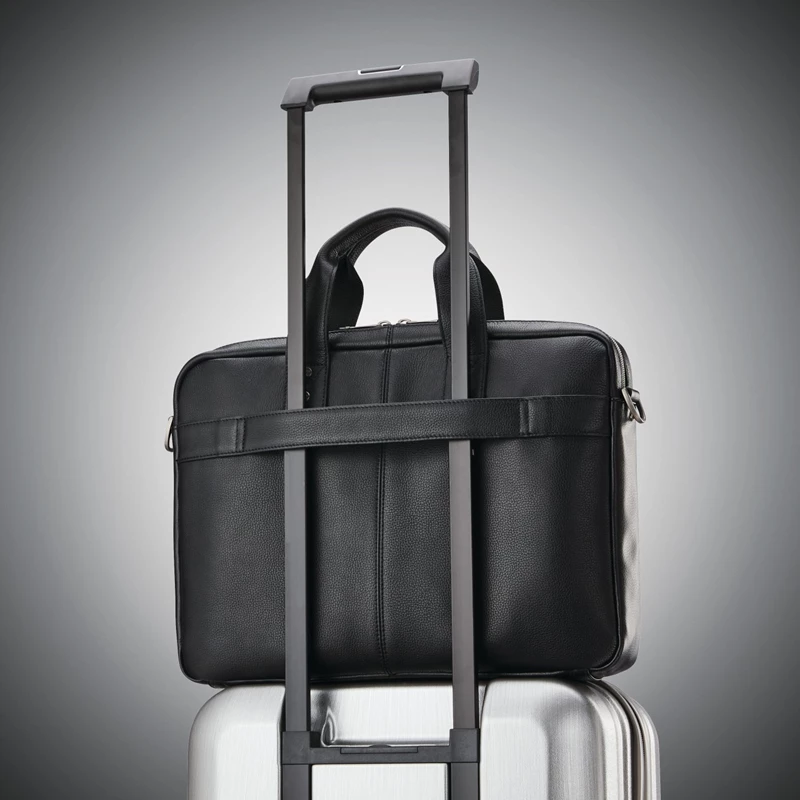 Borse Per Laptop & Valigette Samsonite Classiche Pelle Slim Brief Nere | KEAFMP245