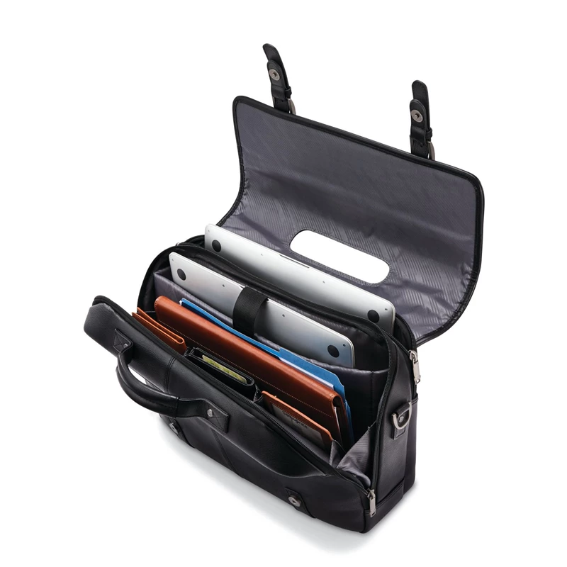 Borse Per Laptop & Valigette Samsonite Classiche Pelle Flapover Nere | KLEZGV729