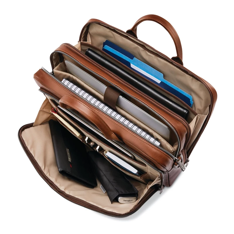 Borse Per Laptop & Valigette Samsonite Classiche Pelle Toploader Cognac | LNWMSZ579