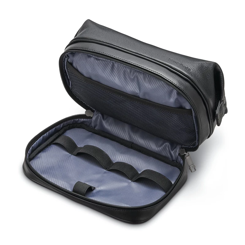 Kit Da Toilette & Cosmetici Samsonite Classiche Pelle Zip Bottom Travel Kit Nere | FSUVNP654