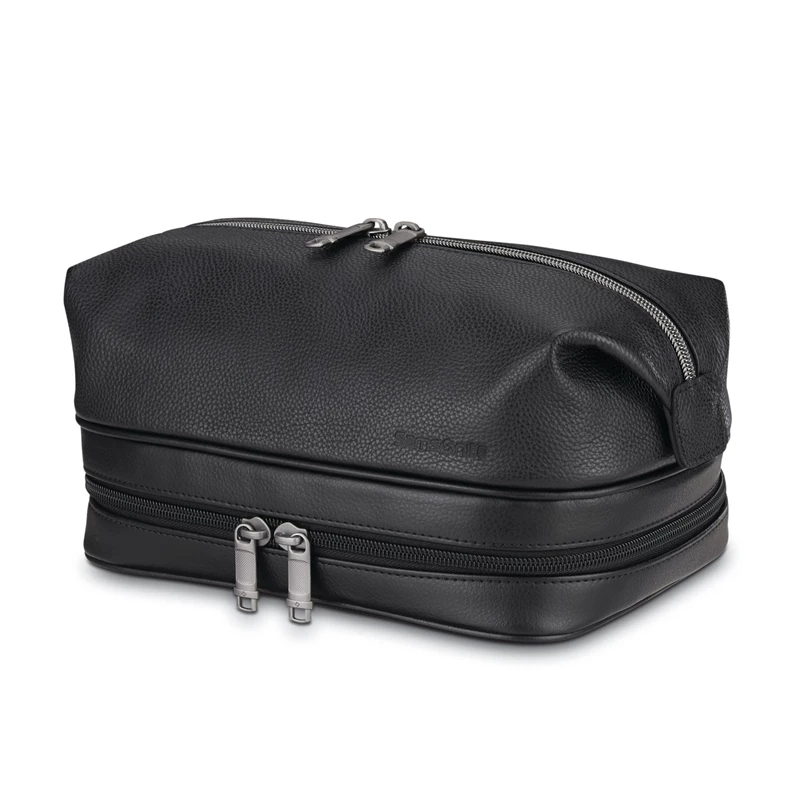 Kit Da Toilette & Cosmetici Samsonite Classiche Pelle Zip Bottom Travel Kit Nere | FSUVNP654