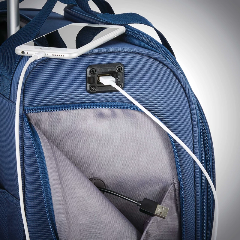 Underseat Valigie Samsonite Spinner Underseater with USB Port Nere Nere Bianche | QNOKUG285