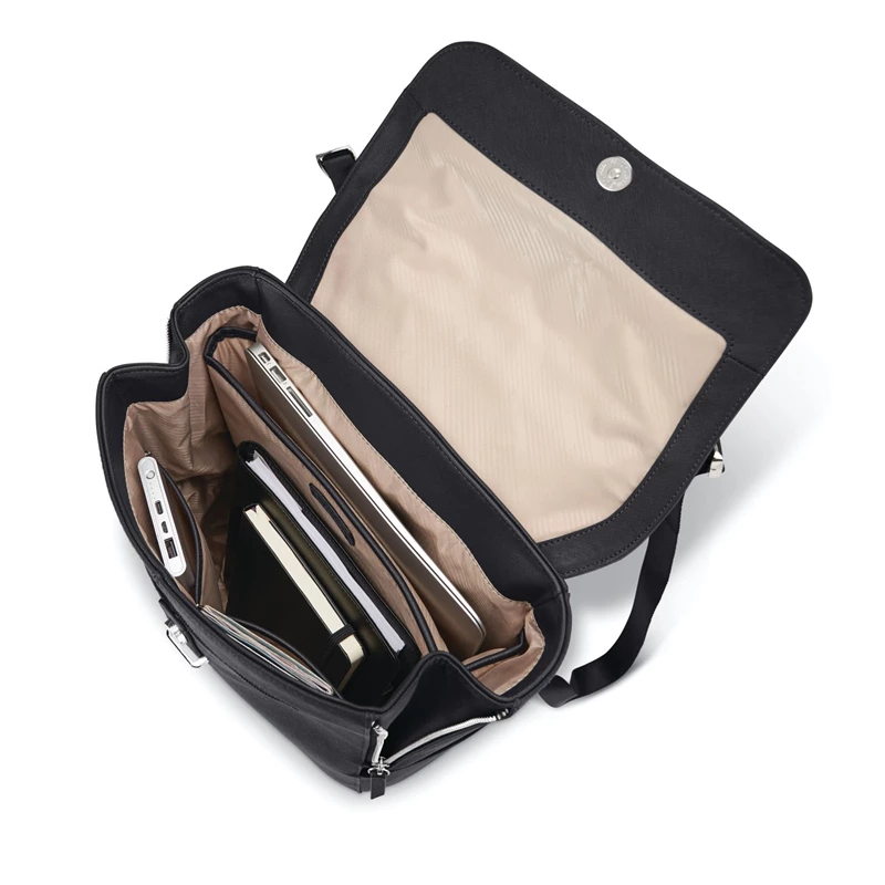 Zaino Laptop Samsonite Women's Executive Pelle Flap Backpack Nere | MRQHDB568