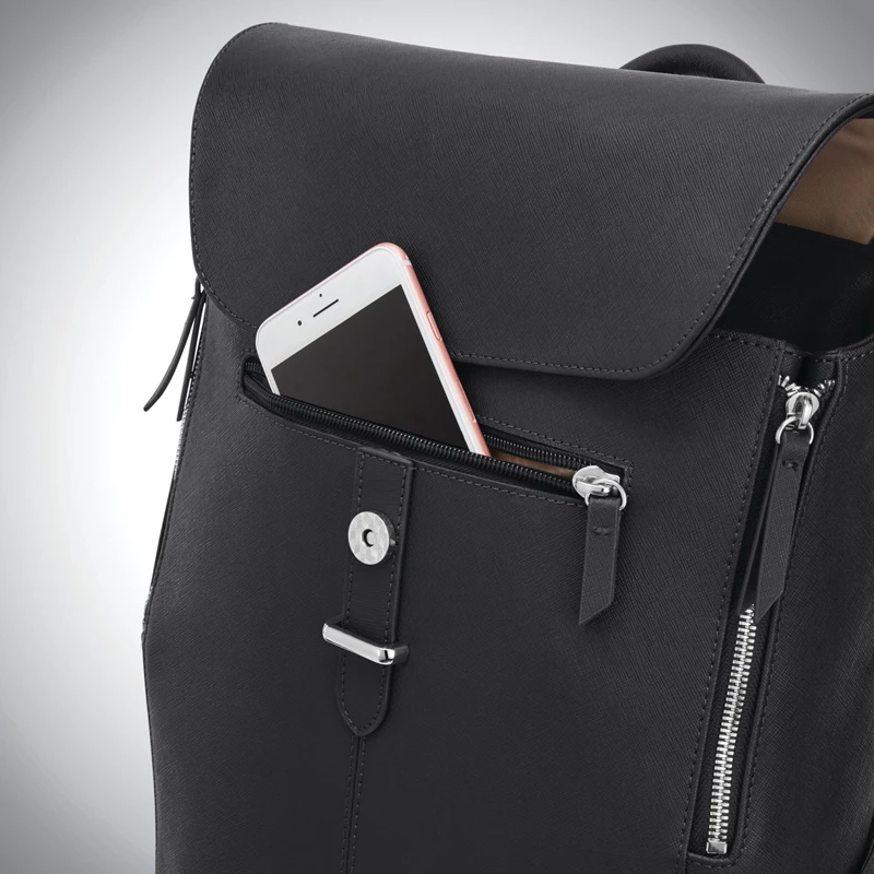 Zaino Laptop Samsonite Women's Executive Pelle Flap Backpack Nere | MRQHDB568