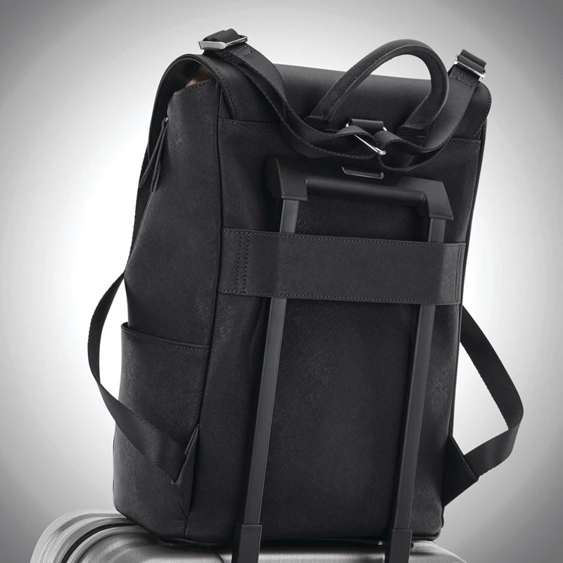 Zaino Laptop Samsonite Women's Executive Pelle Flap Backpack Nere | MRQHDB568